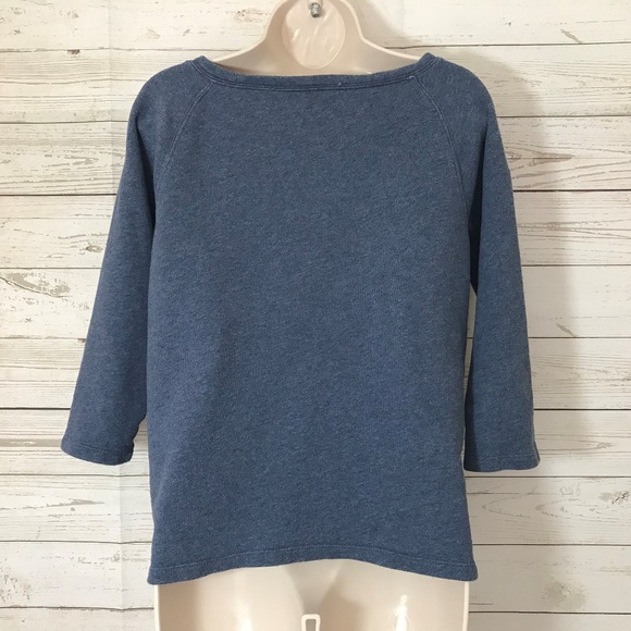 Ann Taylor Loft Chambray Metallic Stars Sweatshirt - Picture 4 of 5